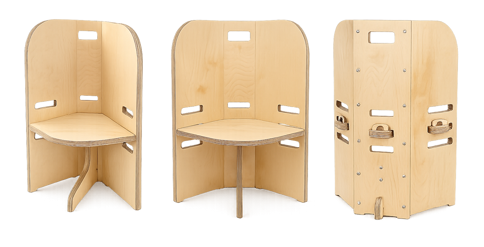 BuddyChair Kinderstuhl aus Holz für Kinder mit besonderem Unterstützungsbedarf